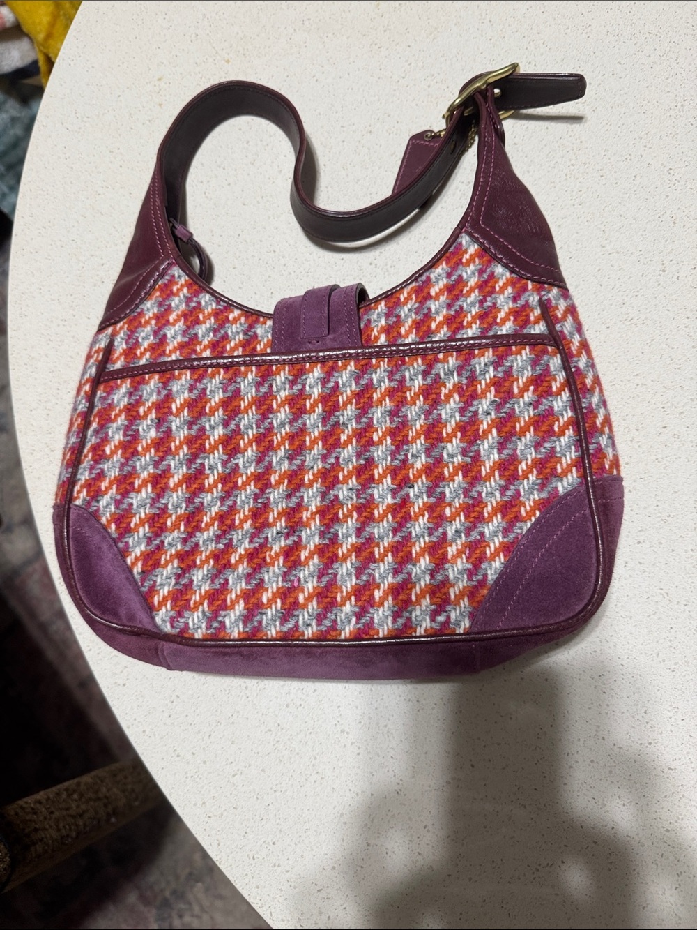 Coach Burgundy Leather Patch on Bright Pink Interior - Picture 7 of 11